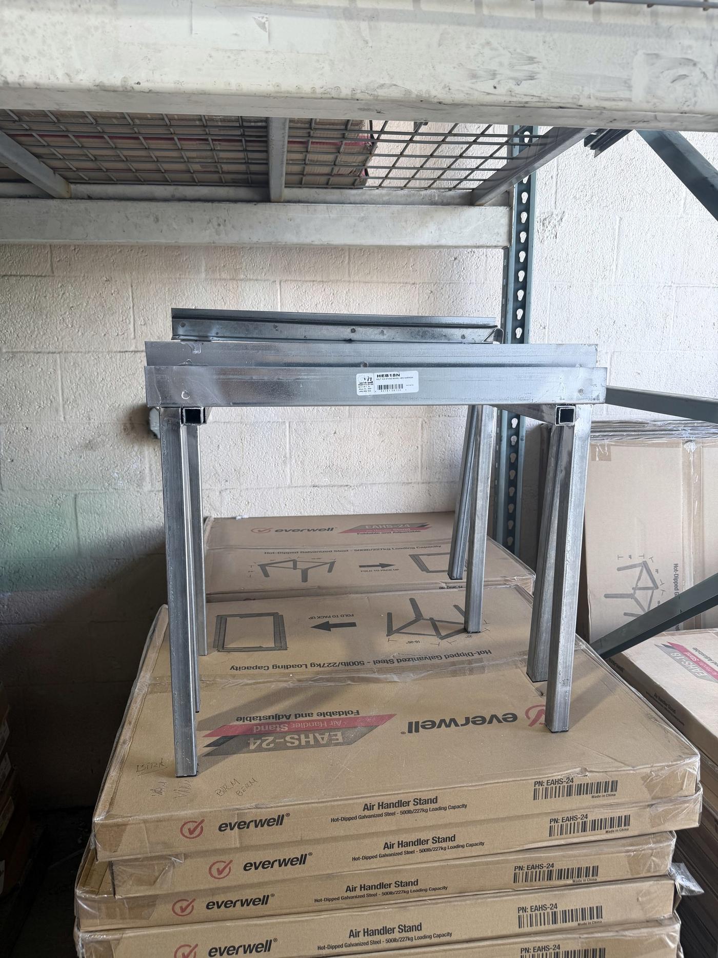 Air handler stands stocked at Banos HVAC Supply