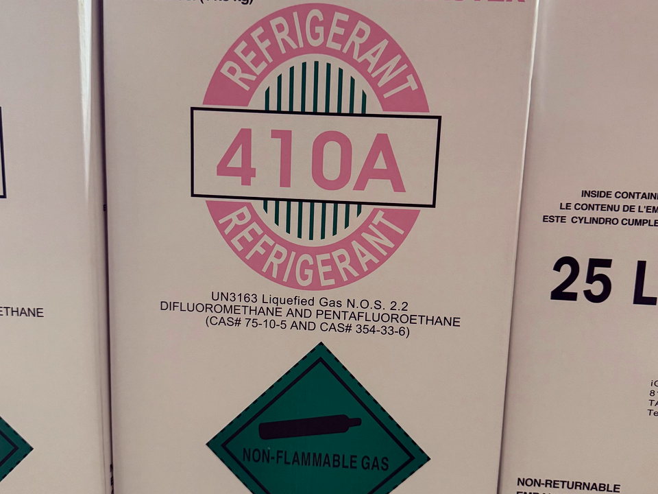 R-410A refrigerant cylinders in stock at Banos HVAC Supply