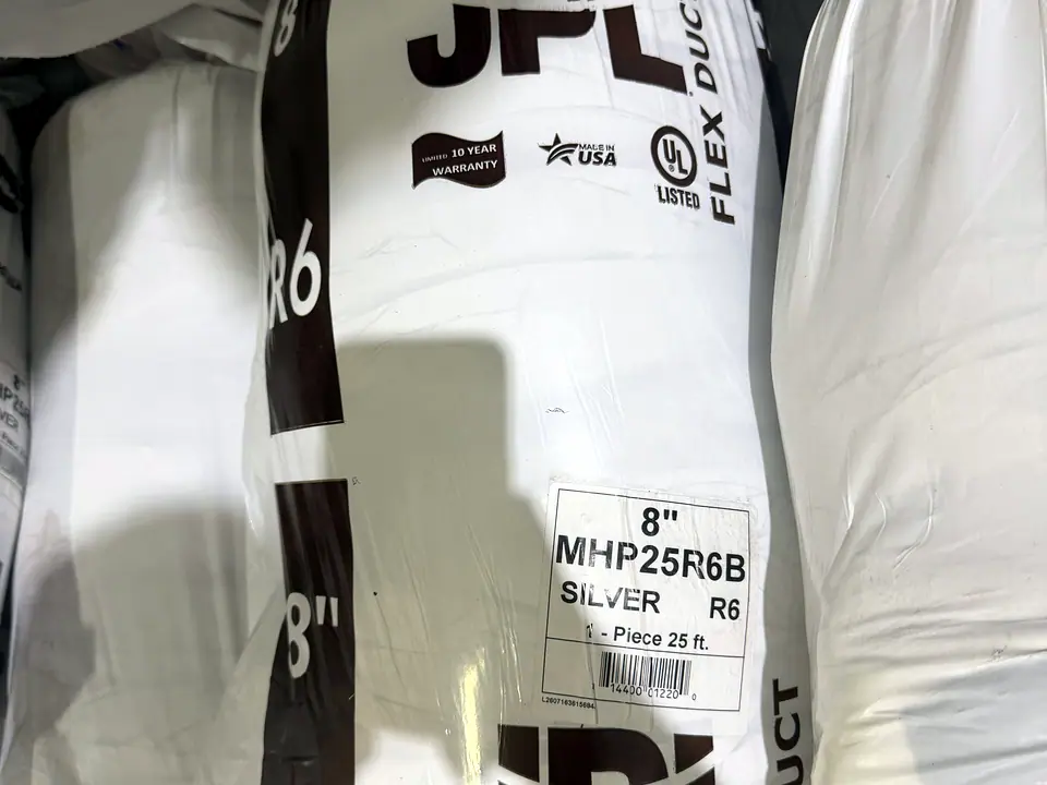 R6 insulated flexible duct bagged and labeled in stock