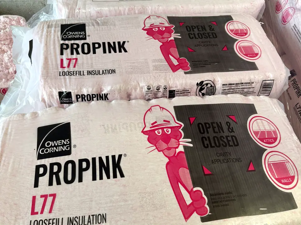 Owens Corning ProPink loosefill insulation in stock