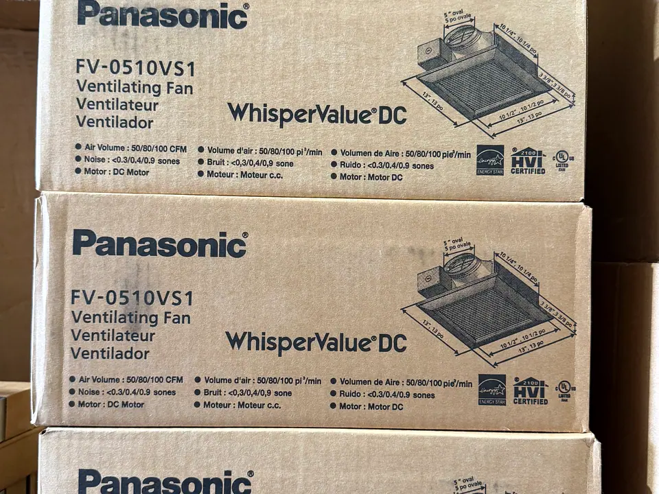Panasonic WhisperValue ventilation fans in stock